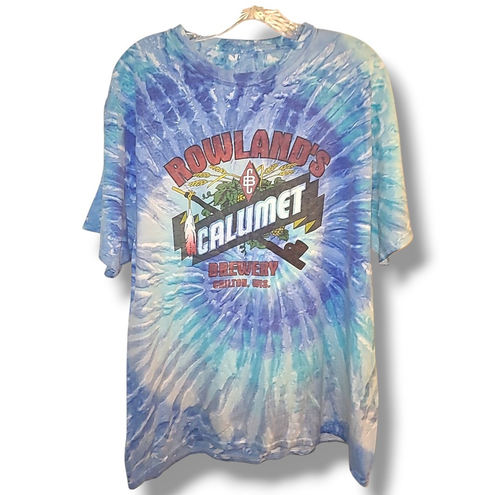 Vintage Rowland's Calumet Brewery Tie Dye T Shirt XL Chilton WI Beer 90s